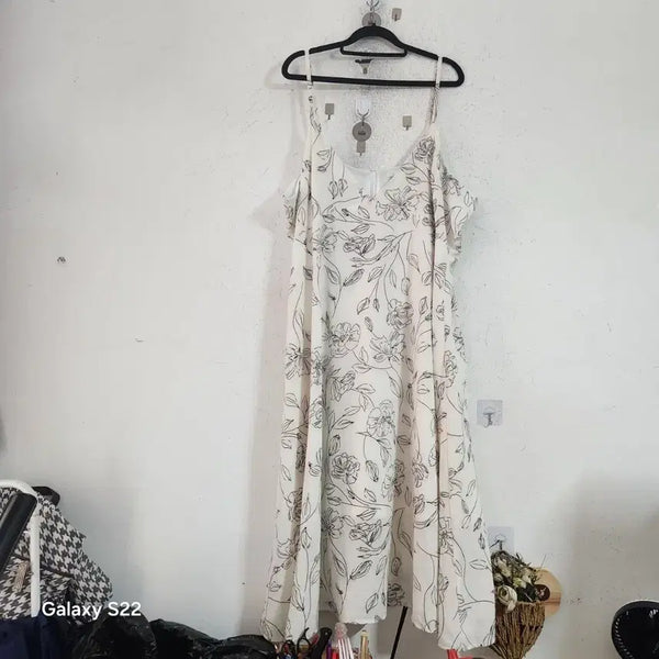 [BUNJANG] Wide Floral Pattern Sleeveless Dress / 와이드플로럴 패턴 나시 원피스