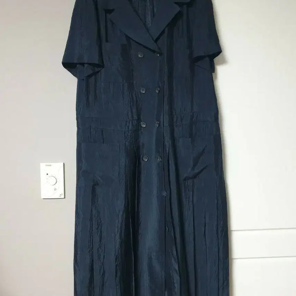 [BUNJANG] Karl Lagerfeld Acetate Pleated Dress Navy / (새 상품)칼라거펠트 아세테이트 플리츠 원피스(네이비,66)
