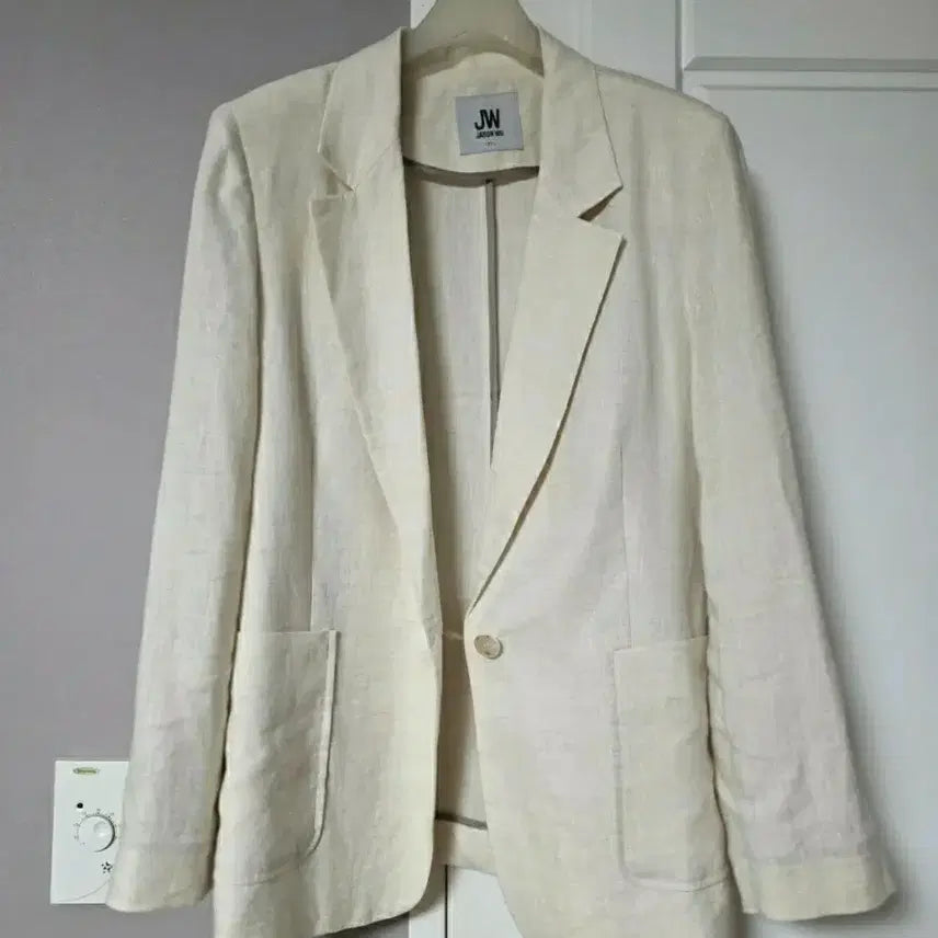 [BUNJANG] Jason Wu 100% Linen Summer Jacket (Ivory, Size 77) / (실착1회)제이슨우 린넨100 썸머 자켓(아이보리,77)