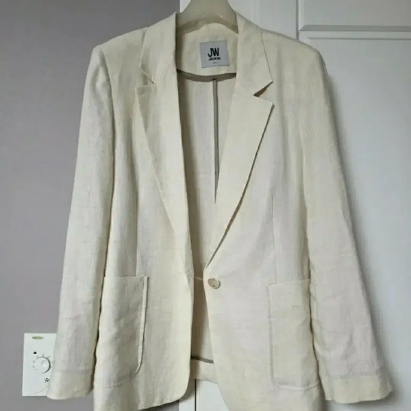 [BUNJANG] Jason Wu 100% Linen Summer Jacket (Ivory, Size 77) / (실착1회)제이슨우 린넨100 썸머 자켓(아이보리,77)