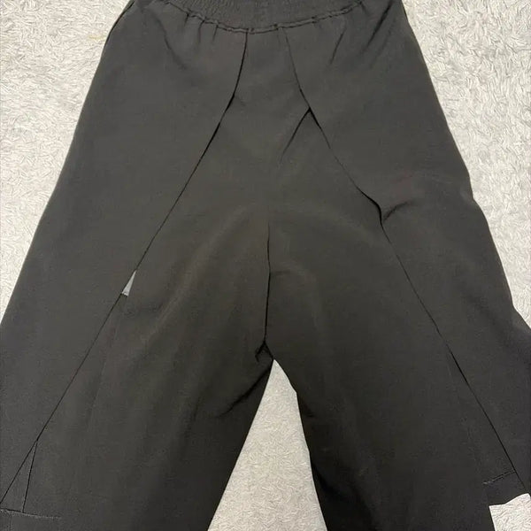 [BUNJANG] SYSTEM Women's Banding Wide Slit Pants / 시스템 여성 밴딩 와이드 트임팬츠 F