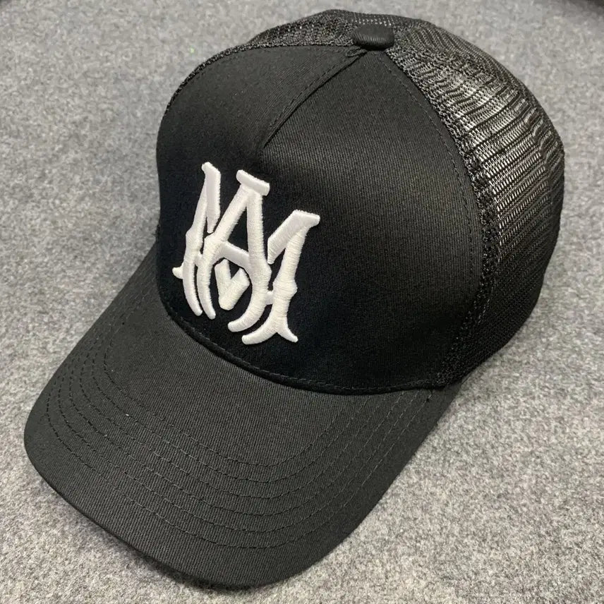 [BUNJANG] AMIRI MA Emblem Logo Black Trucker Hat / 새상품 AMIRI 메시캡 MA 엠블럼 로고 블랙 트럭커 모자 남녀공용