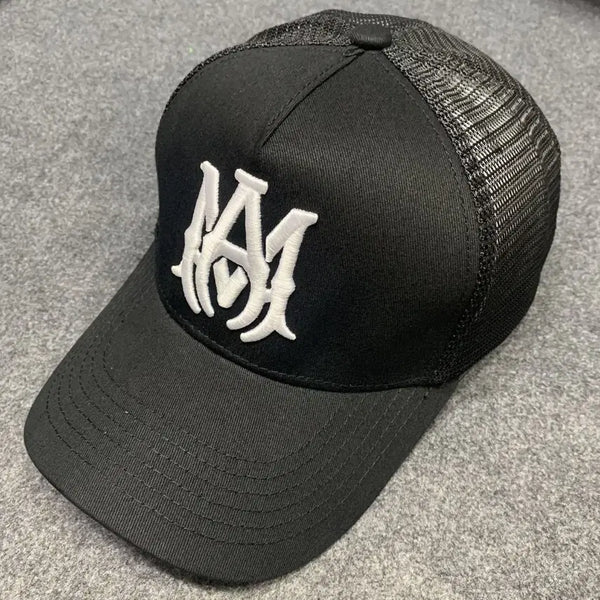 [BUNJANG] AMIRI MA Emblem Logo Black Trucker Hat / 새상품 AMIRI 메시캡 MA 엠블럼 로고 블랙 트럭커 모자 남녀공용