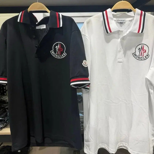 [BUNJANG] Moncler Logo Short Sleeve Polo Shirt (Black/White) / 몽클레어 PK카라티 블랙 화이트