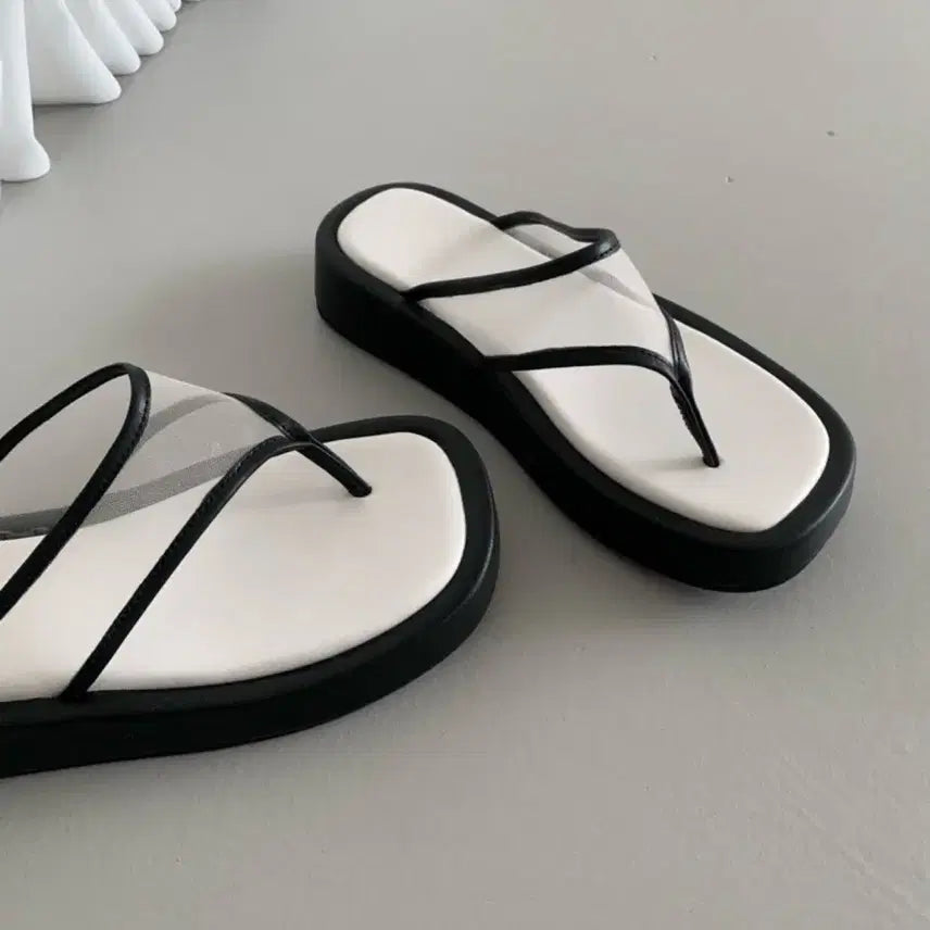 [BUNJANG] Platform Wedge Flip-Flops (Black) / <새상품> 통굽 쪼리 1color