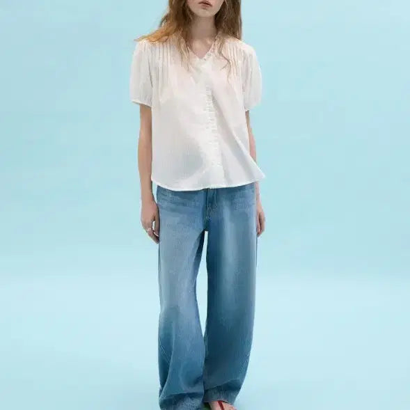 [BUNJANG] Berbom Puff Shirring Blouse / 베르봄 퍼프 셔링 블라우스