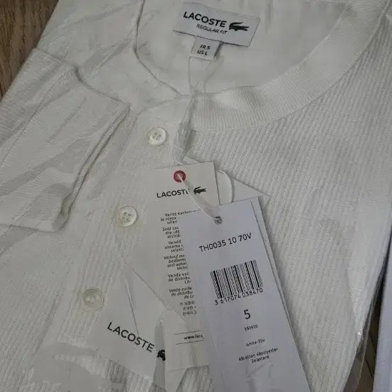 [BUNJANG] Lacoste Henry Neck Long Sleeve T-Shirt / 라코스테 헨리넥 긴팔