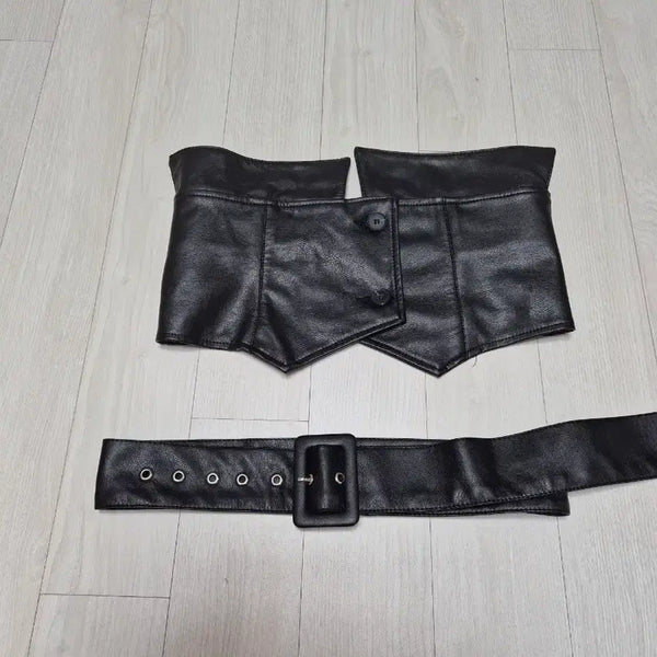 [BUNJANG] Wide Leather Belt / 새옷) 와이드 레더 벨트