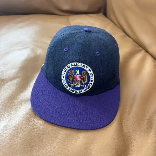 [BUNJANG] Supreme 6-Panel Ball Cap USA Eagle Patch Purple Navy / 슈프림 6패널 볼캡 모자 USA 이글 패치 퍼플 네이비
