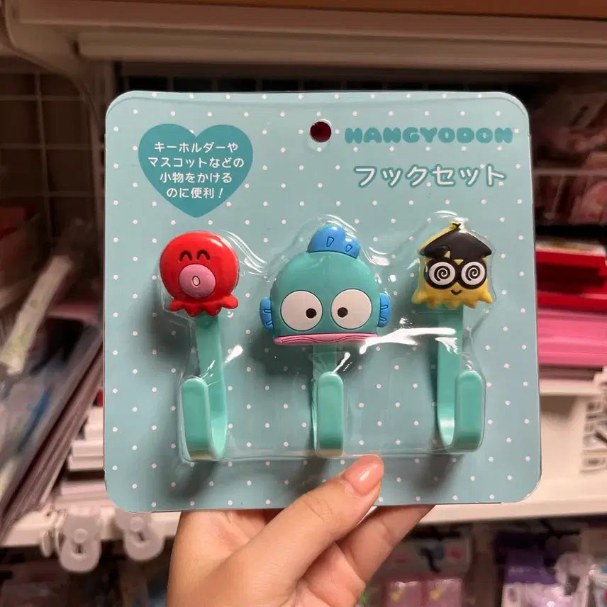 [BUNJANG] Sanrio Hangyodon Hook Set 3P / 한교동 후크 세트 3P 신상 산리오 사유리