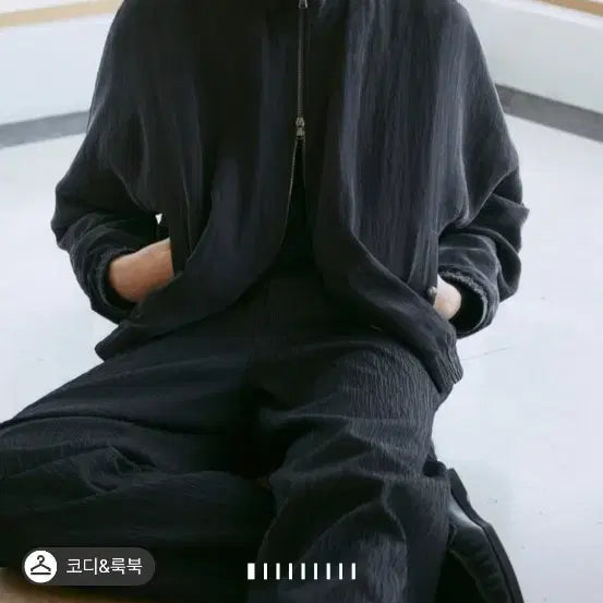 [BUNJANG] Time Homme Crinkle Zip-Up Jumper (Dark Grey) / 타임옴므 크링클 자켓