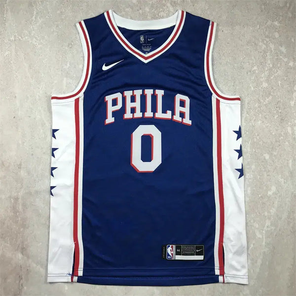 [BUNJANG] Philadelphia 76ers Maxey #0 Blue Hotfix Basketball Jersey / NBA 농구 유니폼 필라델피아 세븐티식서스 맥시 0번 블루 핫픽스