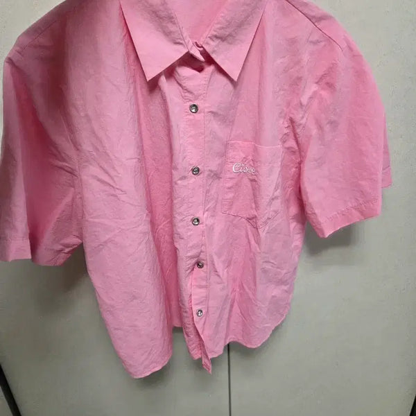 [BUNJANG] Cotton Blend Embroidered Logo Short Sleeve Shirt / 바스락 자수로고 반팔셔츠