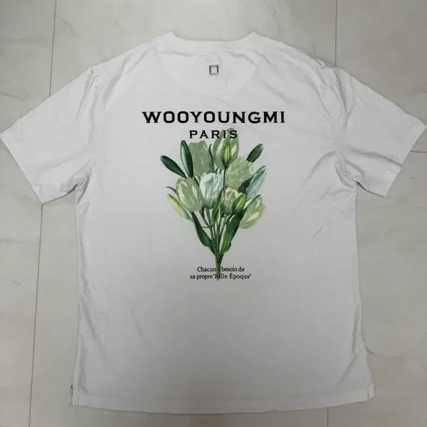 [BUNJANG] Wooyoungmi Flower Short Sleeve T-Shirt Size 52 / 우영미 플라워 반팔