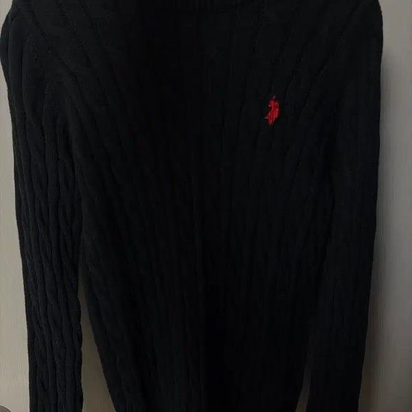 [BUNJANG] US Polo Assn. Cable Knit Black / 폴로 아센 US POLO ASSN 케이블 니트 블랙