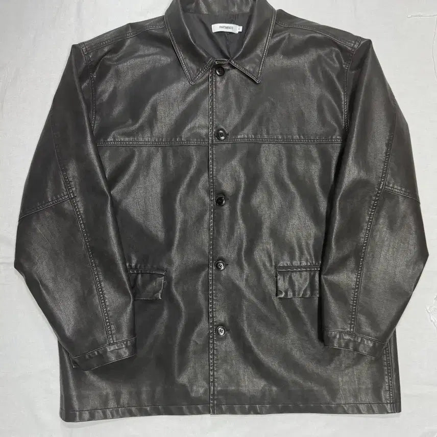[BUNJANG] Partimento Vintage Washed Leather Car Coat L / 파르티멘토 VTG 워시드 레더 카코트 / L사이즈