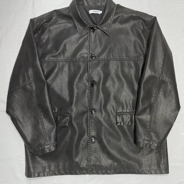 [BUNJANG] Partimento Vintage Washed Leather Car Coat L / 파르티멘토 VTG 워시드 레더 카코트 / L사이즈
