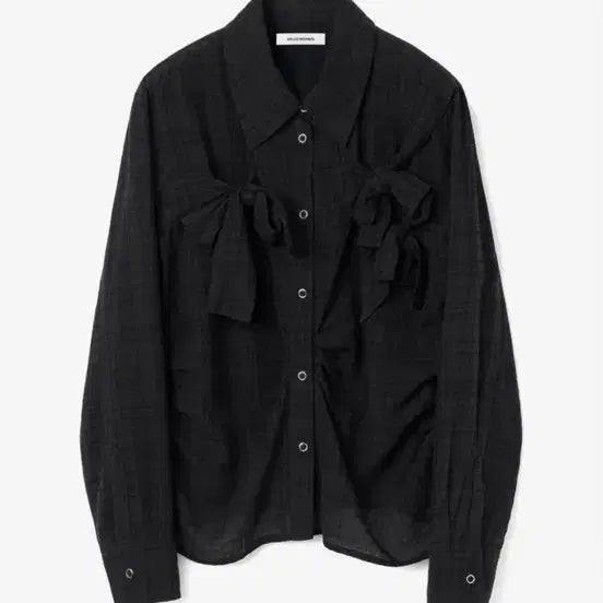 [BUNJANG] Miloumon Ribbon Tie Shirt Black M / 밀로우먼 리본 타이 셔츠 블랙 M