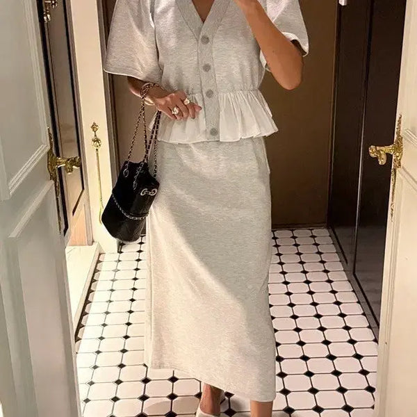 [BUNJANG] Modern Feminine Two-Piece Set / (새상품)모던하고 여성스러운 셋업 투피스