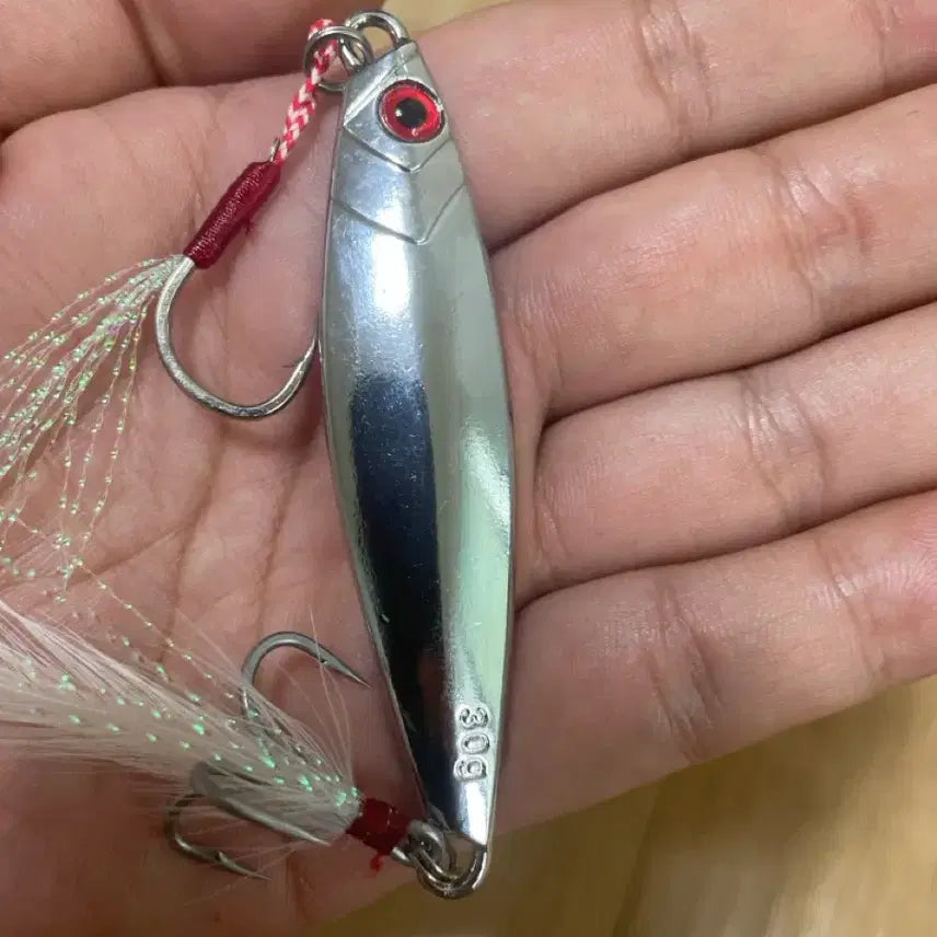 [BUNJANG] Metal Jig 30g Silver Fishing Lures (10pcs) / 메탈지그 30g 실버 낚시 루어 10개