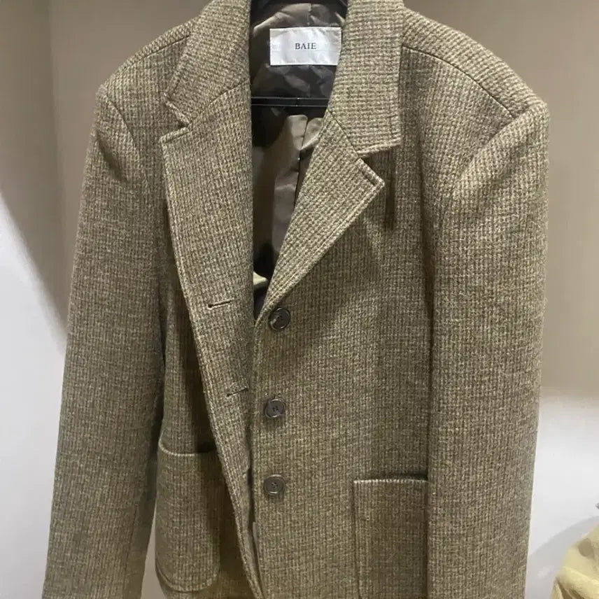 [BUNJANG] BAIE Tweed Jacket Brown 100% Wool / BAIE 트위드 자켓 브라운 울100%
