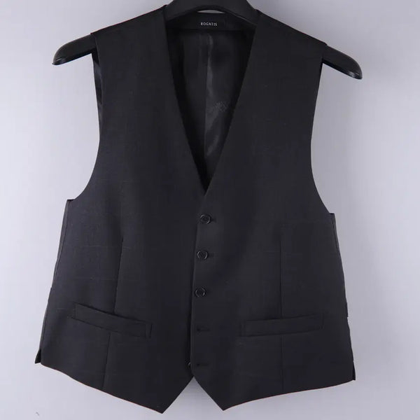 [BUNJANG] R logiG. Uomo Wool Check Suit Vest Charcoal (L) / 로가디스 모직 체크 정장 베스트 조끼 차콜 (L)