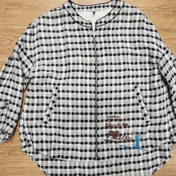[BUNJANG] United Colors of Benetton Checkered Zip-Up Jacket / 베네통마집업자켓