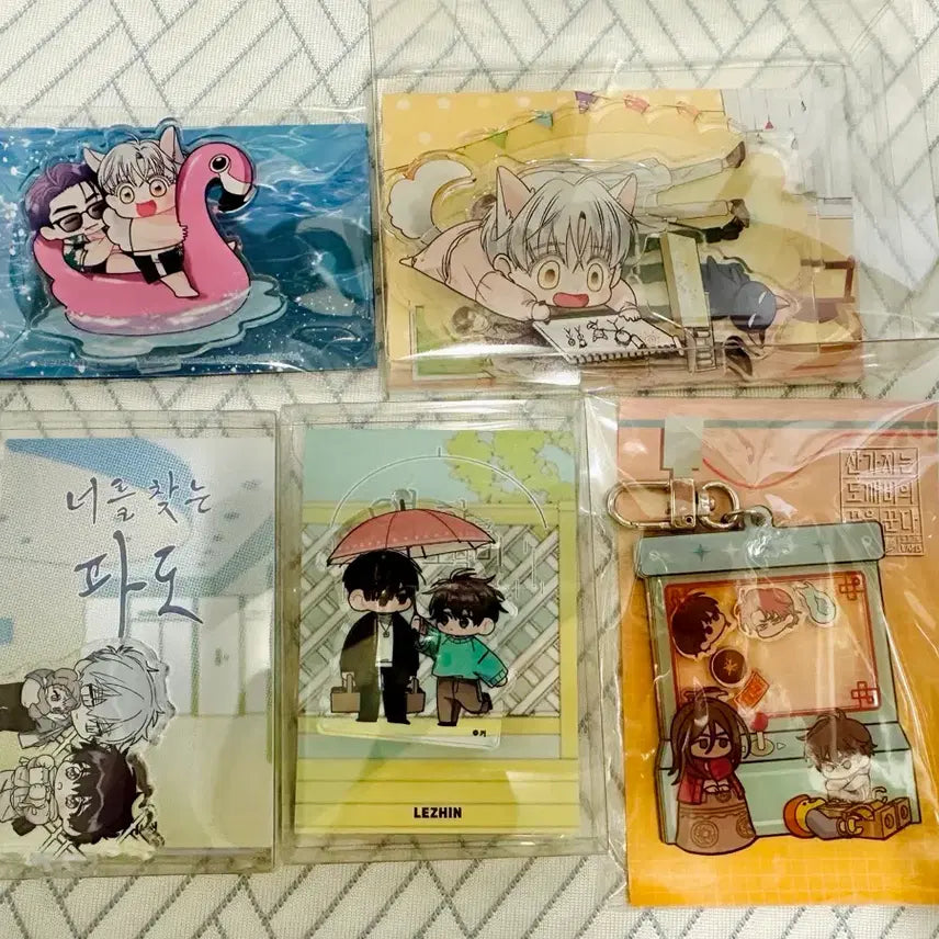 [BUNJANG] Lezhin BL Webtoon "Irina" Merchandise Bundle Set / 레진 리디 bl웹툰 이리너 너찾파 소낙비 산가지 굿즈 5개 일괄