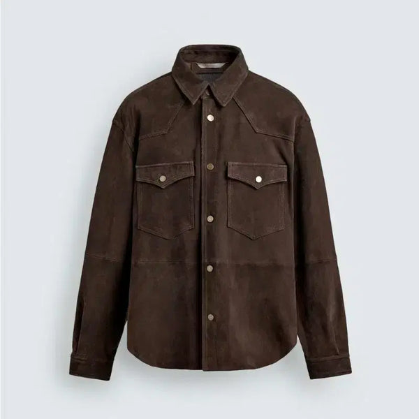 [BUNJANG] Zara Lambskin Suede Oversized Fit Shirt / 자라 램스킨 리얼 스웨이드 오버핏 셔츠 L