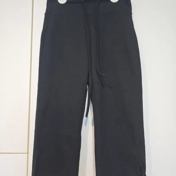 [BUNJANG] Black 7/10 Sleeve Capri Pants / 블랙 7부 카프리 바지