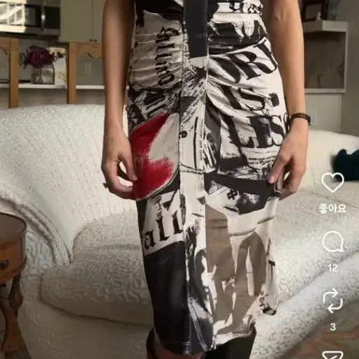 [BUNJANG] John Galliano 1990s Stretch Fit Midi Dress / 20s 존갈리아노 원피스(44)
