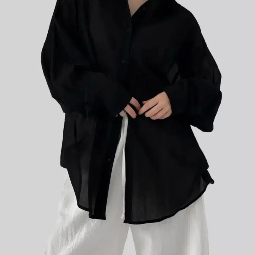 [BUNJANG] Autumn Selene Yoru Shirt Black / 어텀 셀레네 요루 셔츠 블랙