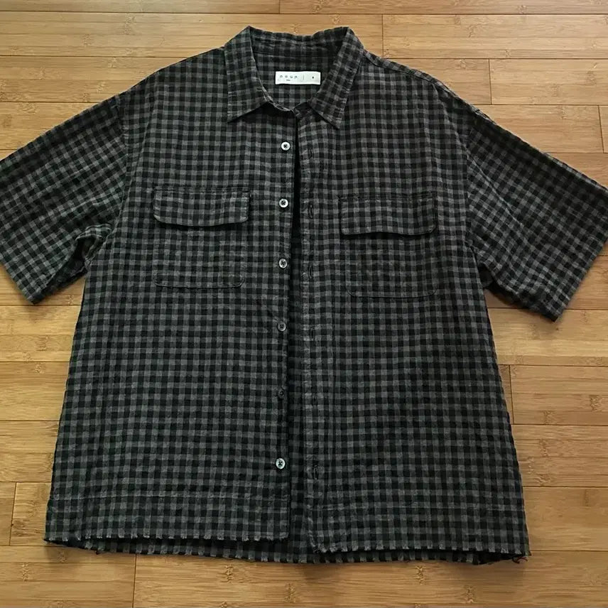 [BUNJANG] NOUN Tartan Check Crop Shirt Sand Brown / 노운 타탄체크 크롭셔츠 2사이즈 샌드브라운