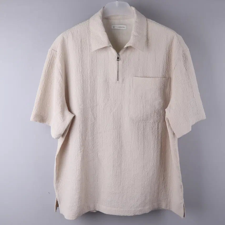 [BUNJANG] BON Kris Shearling Collar Neck T-Shirt Ivory (L) / BON 본 크리즈 시어커서 카라넥 티셔츠 아이보리 (L)