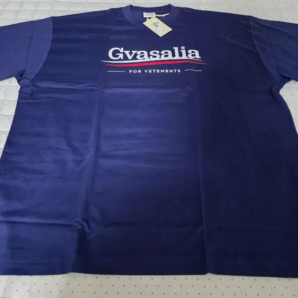 [BUNJANG] VETEMENTS X ZAZA BASHALIA Dark Blue Oversized T-Shirt XL / [XL] 베트멍 즈바살리아 다크블루 오버사이즈 티셔츠
