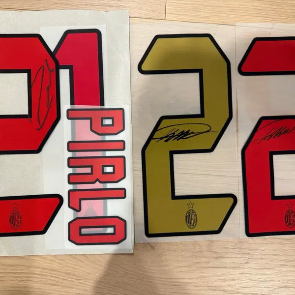 [BUNJANG] AC Milan Kaká & Pirlo Signed Jersey Name Set / ac밀란 카카, 피를로 싸인 마킹지
