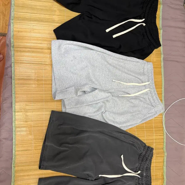 [BUNJANG] Men's Knitted Bermuda Training Half Pants (3 Colors Available) / 남자 반바지 니티드 버뮤다 트레이닝 하프 팬츠 3가지 색상