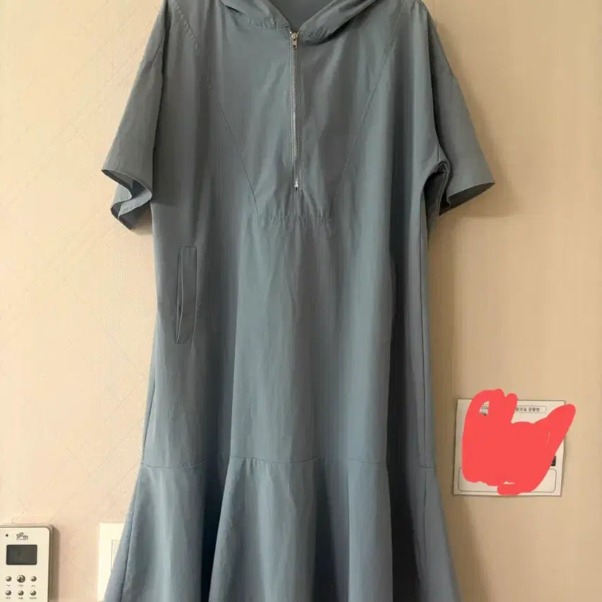 [BUNJANG] ISABEY Mint Hooded Short-Sleeve Dress Free Size / ISABEY 후드 반팔 원피스 민트 free