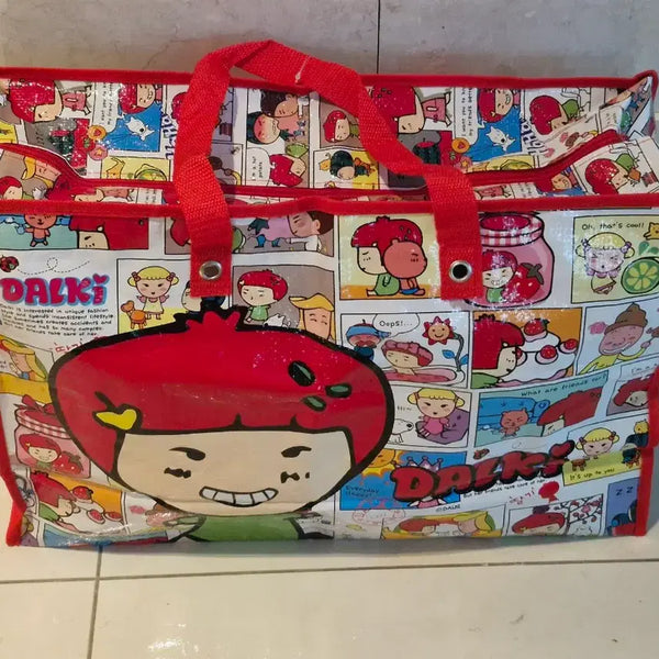 [BUNJANG] Dalki 'Strawberry's Like' Taurine Bag (Y2K) / (희귀)새상품 고전문구 y2k 달키 딸기가 좋아 Dalki 가방 타우린백 부직포 가방