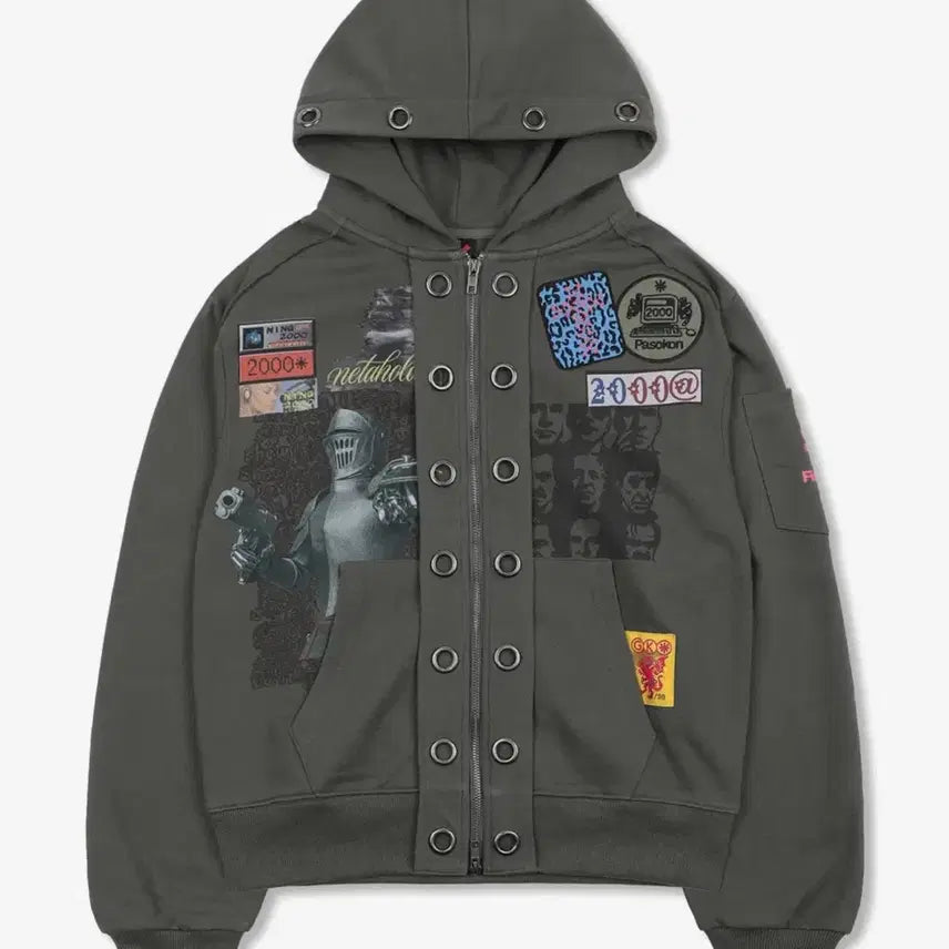 [BUNJANG] GLACIER LOCK-UP Eyelet Hoodie Zip-up / 글랙 락업 아일렛 후드집업