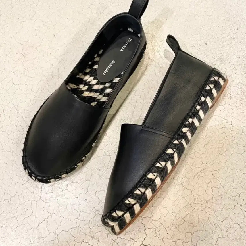 [BUNJANG] Proenza Schouler Black Leather Espadrilles Size 36 / 프로엔자스쿨러 가죽 에스파드류. 사이즈36.