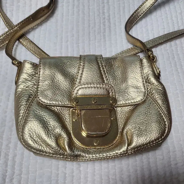 [BUNJANG] Michael Kors Gold Leather Shoulder Bag / 마이클코어스 숄더백