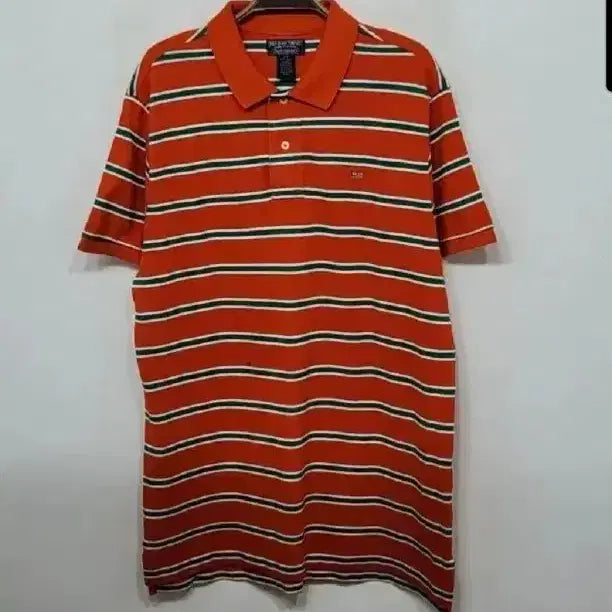 [BUNJANG] Ralph Lauren Polo Short Sleeve Rugby Shirt with Flag Logo / (L) 랄프로렌 폴로 반팔 카라티 줄가라 성조기 로고 PK 티셔츠