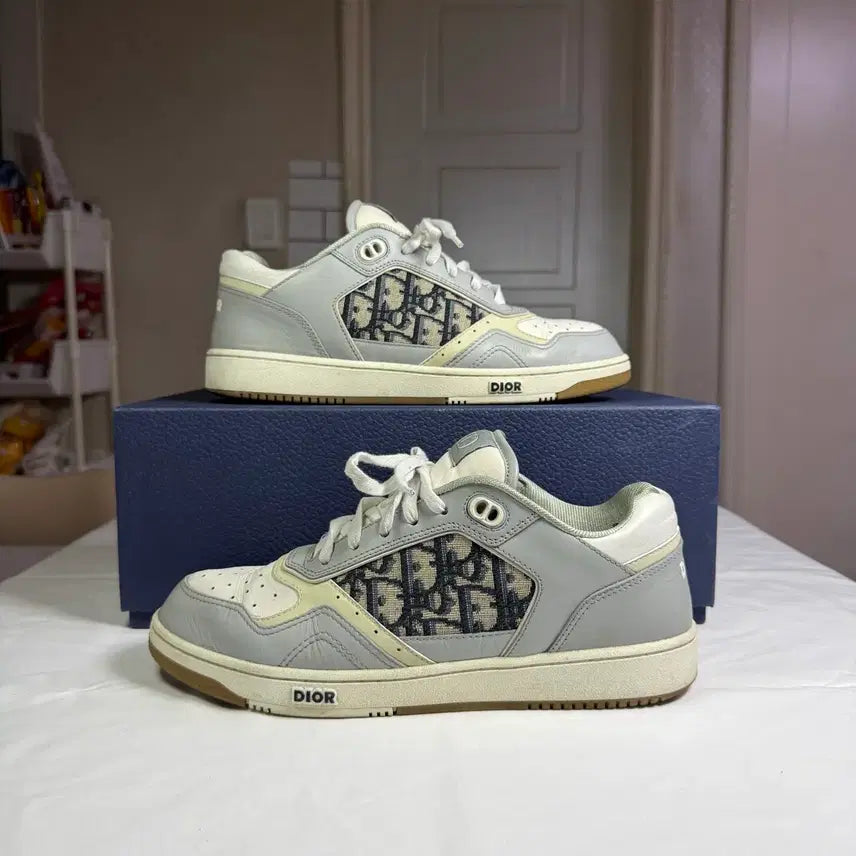 [BUNJANG] Dior B27 Oblique Low-Top Sneakers Gray Calfskin Technical Fabric Cotton 40 / [40사이즈,23SS]디올 B27 오블리크 로우탑 스니커즈 그레이