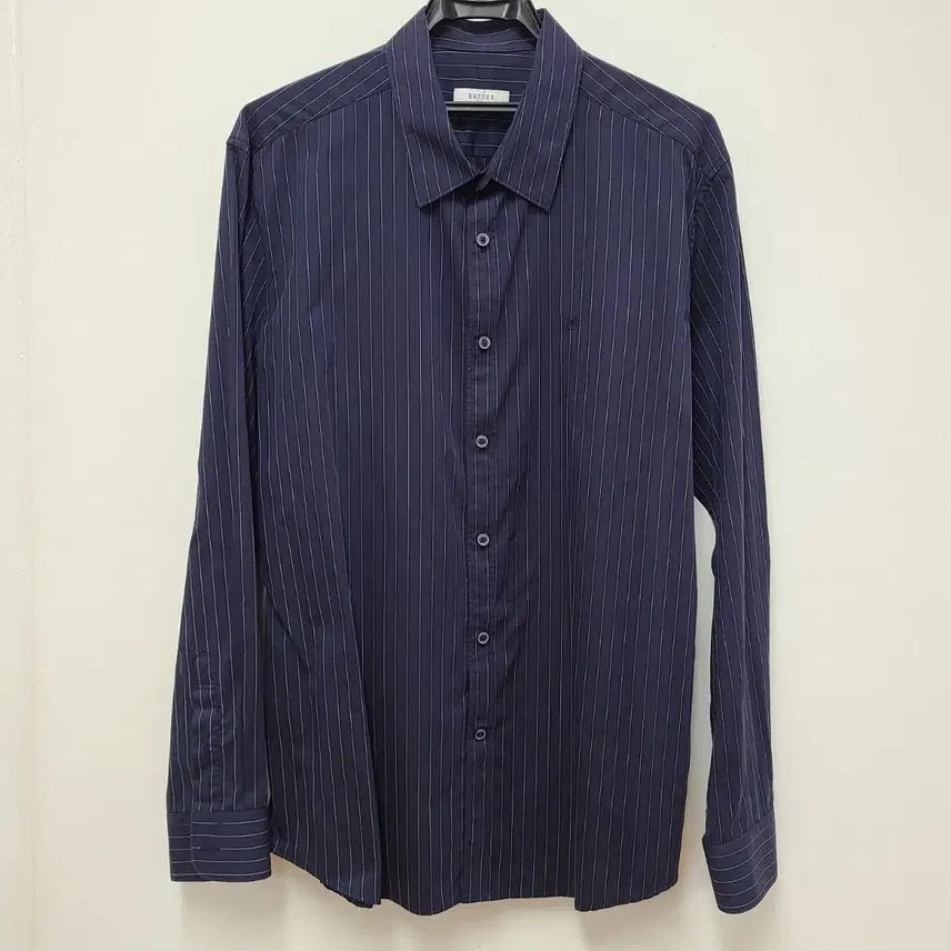[BUNJANG] BREUER Navy Stripe Button-Down Shirt / BREUER 셔츠 110