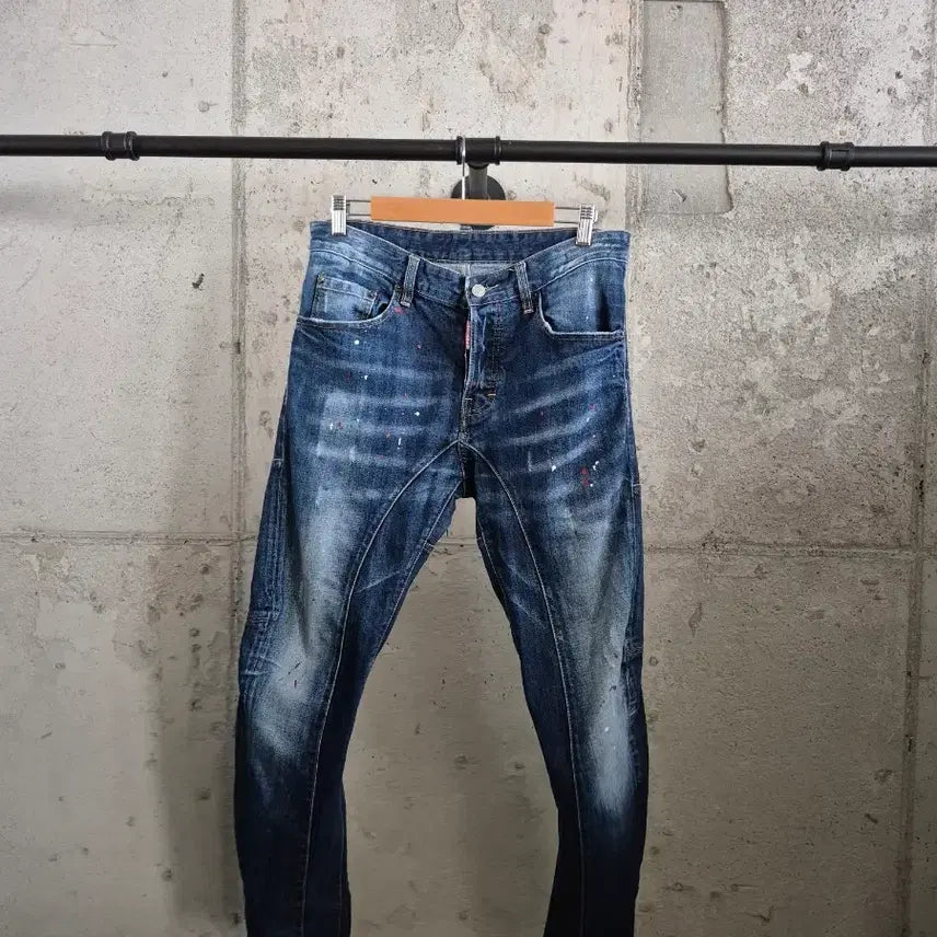 [BUNJANG] DSquared2 Painting Washing Denim Pants / 디스퀘어드2 페인팅 워싱 데님팬츠