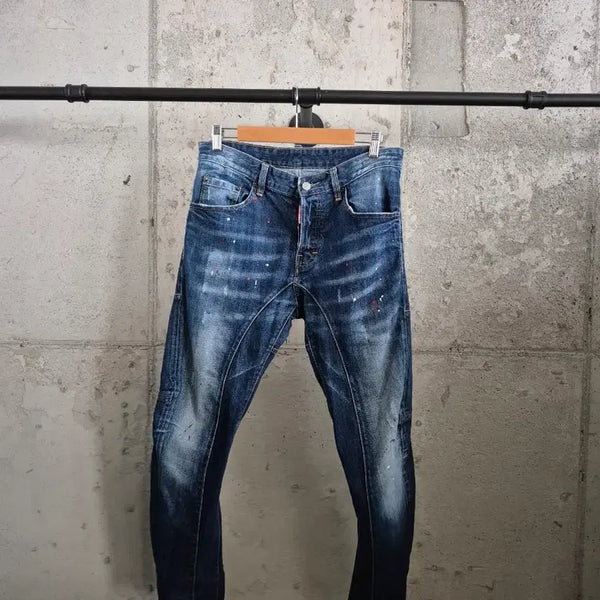 [BUNJANG] DSquared2 Painting Washing Denim Pants / 디스퀘어드2 페인팅 워싱 데님팬츠