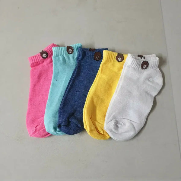[BUNJANG] Bear Socks 5-Pair Set / 새것 곰돌이 양말 5개 세트