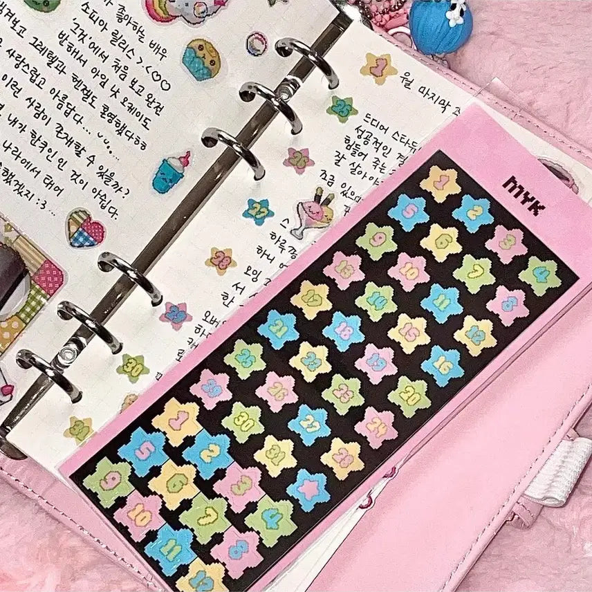 [BUNJANG] Miyuki Star Candy Number Stickers / 구함글) 미유키 별사탕 숫자 스티커