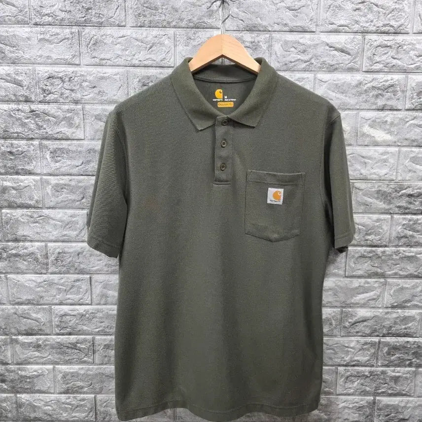 [BUNJANG] Carhartt Short Sleeve Polo Shirt Khaki Size 100 / 칼하트 반팔 카라티 카키색  사이즈 100